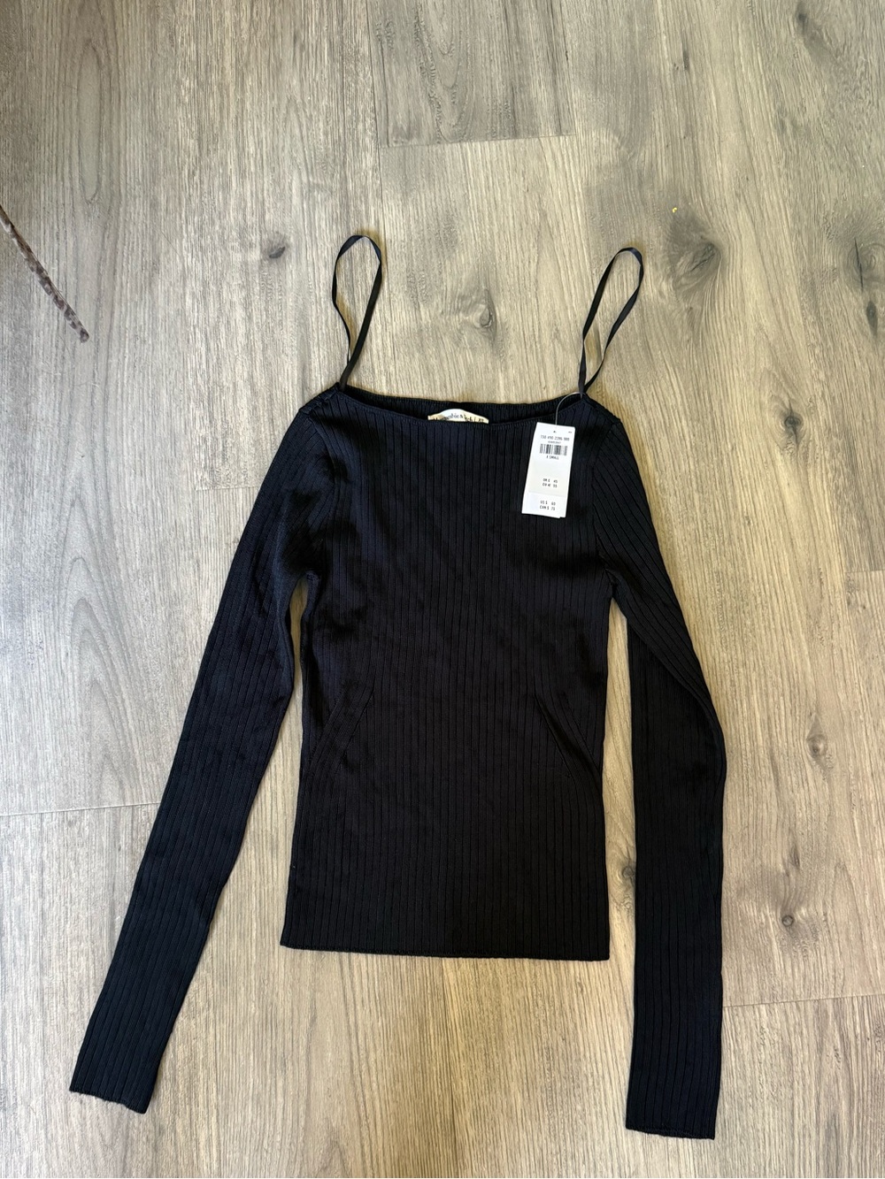 Abercrombie & Fitch Black Ribbed Asymmetric top